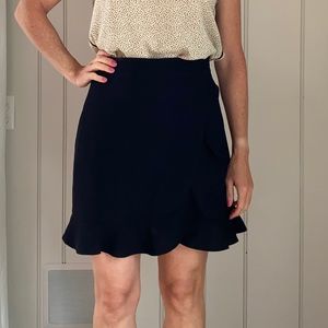 Club Monaco black ruffle mini skirt size 4